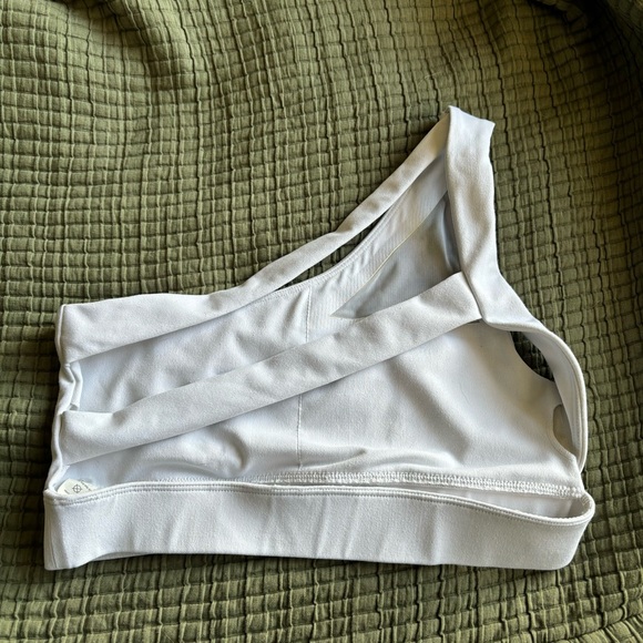 Purvelo White One Shoulder Sports Bra Cropped Top Small - Picture 2 of 3